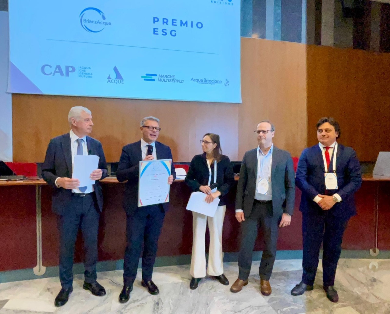 BrianzAcque si aggiudica il premio Top Utility nella categoria ESG