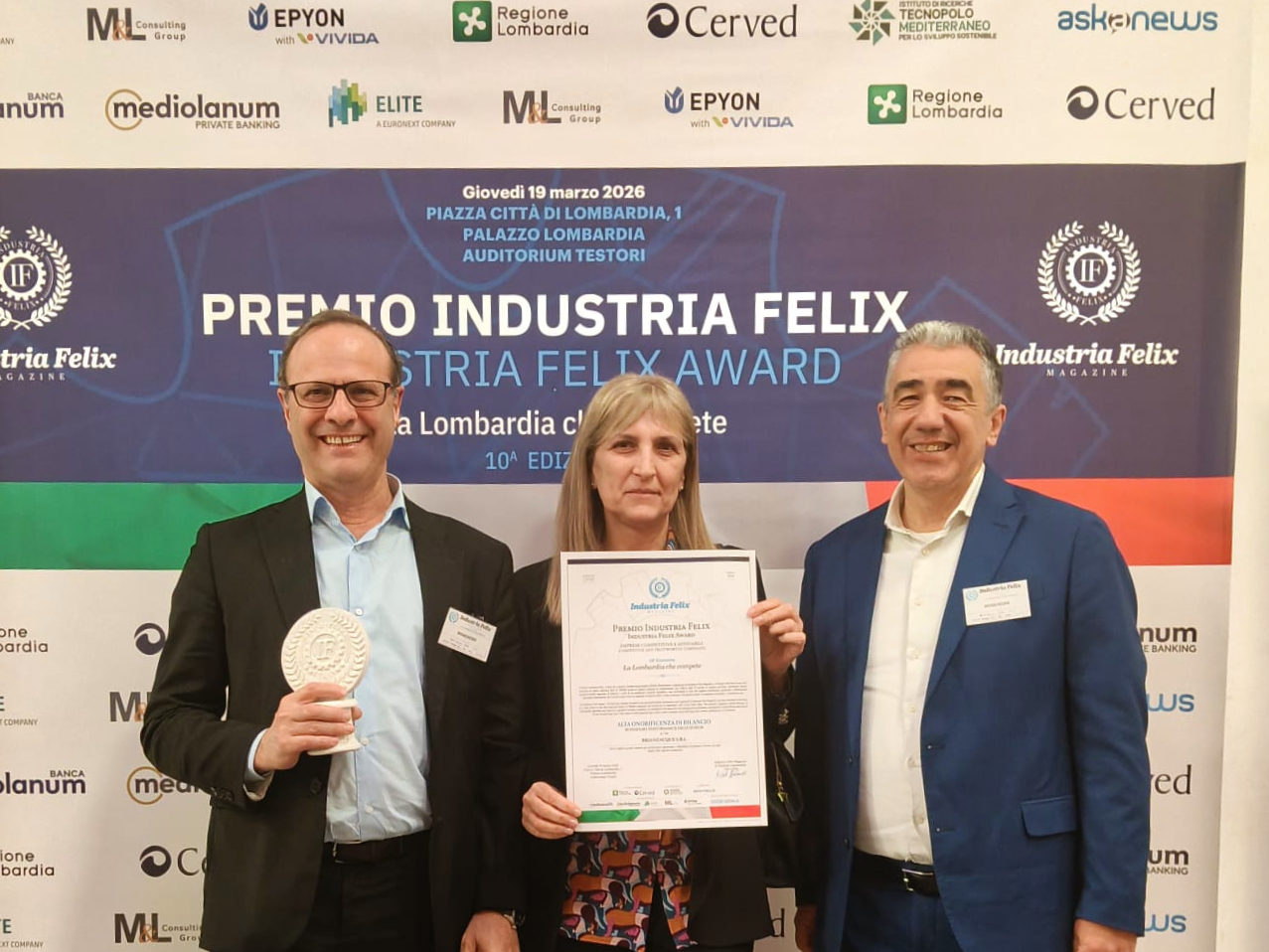 BrianzAcque vince il Premio “Industria Felix”