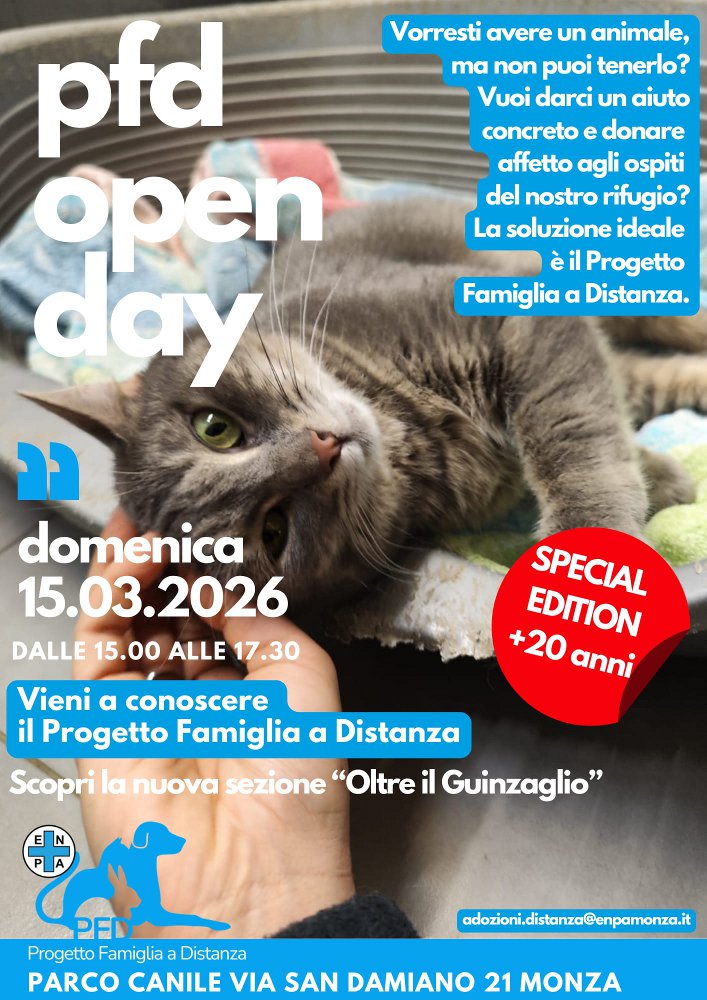 Il Progetto Famiglia a Distanza di ENPA Monza festeggia 20 anni