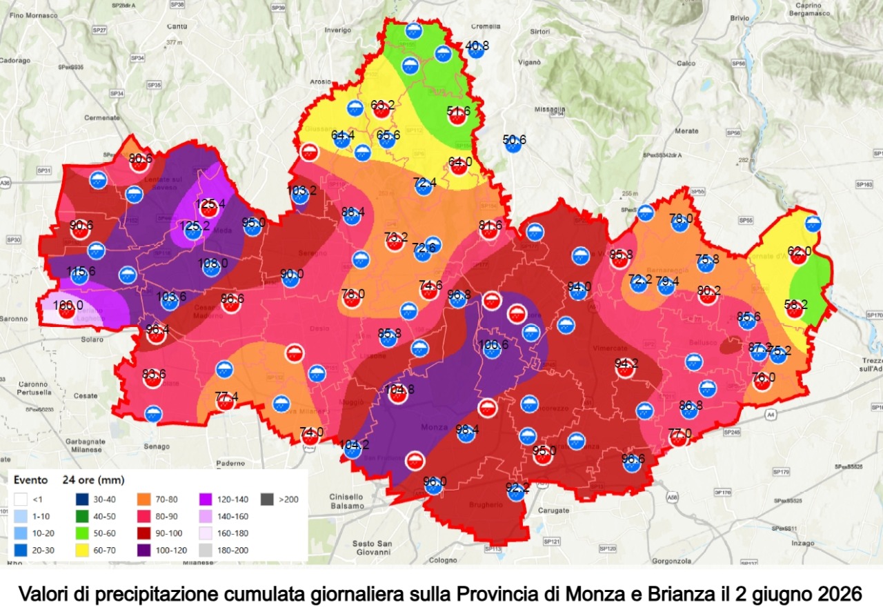 La Brianza colpita da intense precipitazioni in un solo giorno